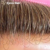 Perruque Homme Qualité Salon Australien en PU avec Fermeture en Dentelle, Cheveux Indiens Bruts, Toupet Homme AUS en Cheveux Humains
