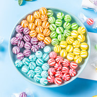 Bonbons durs en forme de boule tourbillonnante arc-en-ciel emballés individuellement, saveur fruitée, rayés, sphériques, pour mariage, fête, en vrac, cadeau pour enfants