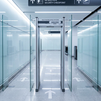 Porte de détection de métaux extérieure à six zones, étanche, anti-collision, protection IP44 pour aéroports, gares, hôtels