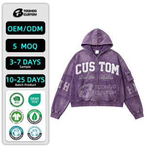 Sudadera con Capucha Personalizada para Hombre, Estilo Urbano de Invierno, 450 GSM, Corte Holgado, Vintage, Lavado Ácido, Desgastada, Oversize, 100% Algodón - Product Image 1