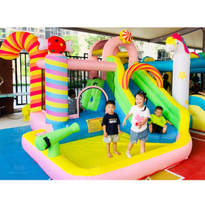 Casa di rimbalzo gonfiabile con acquascivolo, ampia Area di rimbalzo, canestro da basket e acquascivolo gonfiabile - Product Image 1