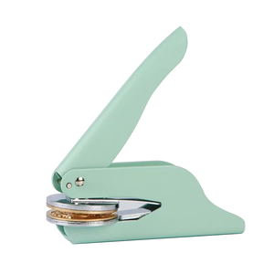 Embosseur de livres, <span class=keywords><strong>tampon</strong></span> à embosser manuel, 2 disques vierges, pour usage bureautique, conception personnalisée, enveloppes, serviettes - Product Image 4