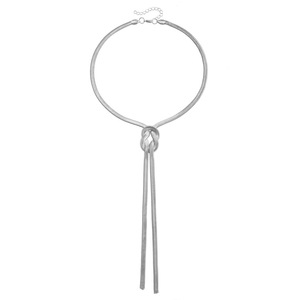 Metal Necklace Personality Light Luxury Simple <b>Long</b> Snake Chain Knot Necklace Ladies Girls Jewelry - Product Image 6