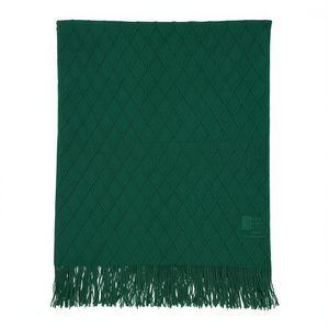 Manta de punto con diseño de diamantes verdes, suave y acogedora, para cama, sofá, sala de estar, dormitorio, modelo Premium D0100H5UUNX - Product Image 1