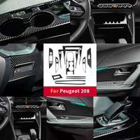 Shasha Fibre de carbone pour Peugeot 208 2020-2025 Intérieur de voiture Ensemble complet Produit Accessoires en fibre de carbone véritable