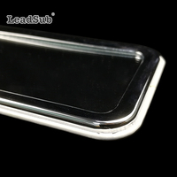 Miroir compact en cuir PU double face de couleur blanche personnalisable Leadsub