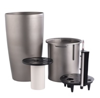 Grands Pots de Fleurs Décoratifs en Plastique Glacés pour Usage Extérieur, Forme Fleur/Plante Verte, pour Sol, Centres Commerciaux, pour Bonsaï