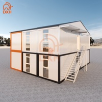 Maison préfabriquée moderne à deux étages DXH Custom, en conteneurs, avec panneaux sandwich en acier, pour chambre, villa, appartement, hôtel, dortoir, usage domestique