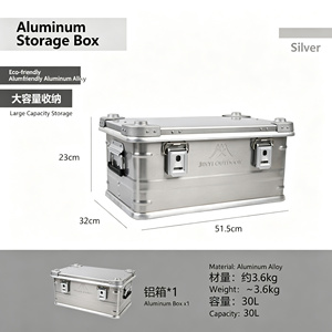 Outdoor <b>camping</b> aluminum alloy <b>storage</b> <b>box</b>, multifunctional car trunk <b>storage</b> <b>box</b>, large aluminum case Stackable Plastic <b>Storage</b> - Product Image 5