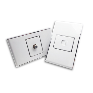 米国標準シングルコンセント電気ソケットユニバーサルタイプPCプレート<span class=keywords><strong>RJ45</strong></span> LAN TEL 118 * 72mmウォールプラグ & ソケット - Product Image 2