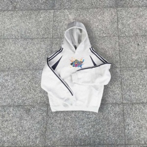 Sudaderas con Capucha para Hombre de Alta Calidad, Estilo Vintage, Estampado Serigrafiado, con Franjas Laterales y Diseño de Parches - Product Image 2