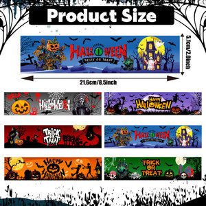 6 autocollants étanches pour bouteilles d'eau d'Halloween, étiquettes en forme de citrouille, autocollants décoratifs pour bouteilles - Product Image 5