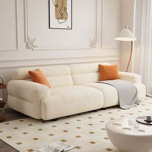 Oferta Especial Sofá Barato de Diseño Moderno de Lujo en Crema para Sala de Estar Sofás de Terciopelo Suave Sofá de Tela para Salas del Hogar - Product Image 3