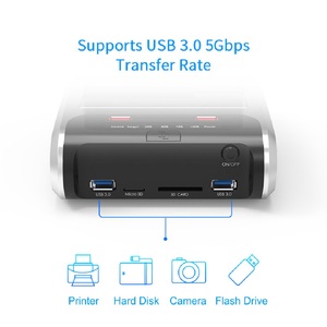 OEM/ODM USB 3.0 Dual Bay Lưu Trữ <span class=keywords><strong>Docking</strong></span> 5Gbps SATA Bên Ngoài Ổ Đĩa Cứng SSD Chất Lượng Cao Dock Lưu Trữ Cho 2.5 & 3.5 SSD HDD - Product Image 2
