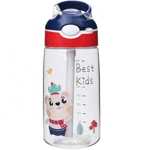Bouteille <span class=keywords><strong>d</strong></span>'eau portable en Tritan sans BPA, anti-fuite, avec paille à ressort pour les activités estivales en plein air pour enfants - Product Image 2