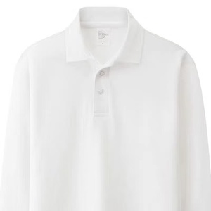 <span class=keywords><strong>Polo</strong></span> da <span class=keywords><strong>Uomo</strong></span> a Maniche Lunghe in Cotone per Primavera e Autunno, Nuova Maglia Basic Tinta Unita, <span class=keywords><strong>Felpa</strong></span> Casual Ampia con Risvolto - Product Image 4