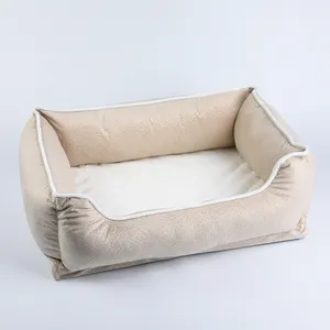 Almofada esponja macia personalizada, tapete oxford respirável e impermeável para animais de estimação, design de luxo, lavável, cama de cachorro