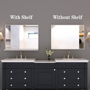 30x18 Inch Framed LED <b>Bathroom</b> Mirror Backlit & Front <b>Lighted</b> Excellent for Daily Makeup & Shaving Use - Product Image 2
