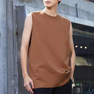 240g 32-Count Double Fil Pur Coton Casual Tricoté Personnalisable Hommes Débardeur - Product Image 2