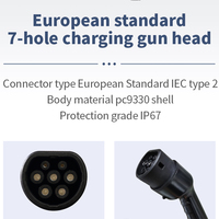 Nouvelle station de recharge pour véhicules électriques 3,5 kW 22 kW, chargeur rapide pour voiture, usage domestique/commercial, type 2 AC, couleurs personnalisables, IP55, câble de 5 m, compatible Wi-Fi