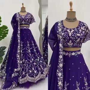 Opulento bordado boda Lehenga lujoso atuendo nupcial indio y pakistaní perfecto para grandes celebraciones asuntos elegantes - Product Image 1
