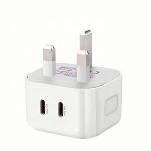 Factory UK PD 40W Dual <b>USB</b>-<b>C</b> 3 Pin Wall <b>Plug</b> QC3.0 <b>USB</b> Type <b>C</b> Charger Socket <b>USB</b> <b>C</b> Power Adapter for Phone 15 16 for For Samsung - Product Image 1