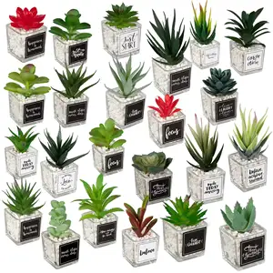 Tanaman Bonsai plastik palsu Mini, pot tanaman sukulen buatan, plastik Bonsai Mini, lucu, murah