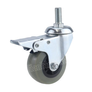 M8 Gewindes ch raube Lenk rollen China Castor Factory 50mm industrielle mittelschwere Schraube mit Bremse TPR Rollen rad - Product Image 1