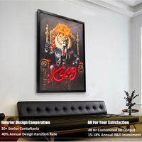 UNIART Affiche néon LED moderne sur toile noire, Art mural lumineux vertical, Impression UV sur porcelaine cristalline, Décoration intérieure