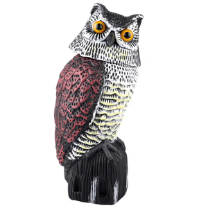 Kuşları korkutmak için sahte baykuş Decoys, dönen kafa heykelleri, doğa düşman korkuluk plastik heykeller, haşere kovucu - Product Image 3