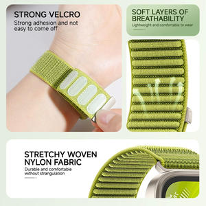 Bracelets de montre intelligents en nylon personnalisés, nouveau design, 42 mm, 46 mm, 49 mm, bracelet adhésif réglable pour <span class=keywords><strong>Apple</strong></span> <span class=keywords><strong>Watch</strong></span> Series 11, 10, 9, 8 - Product Image 3