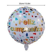 Feliz Cumpleanos Ballons en forme ronde de 18 pouces Joyeux anniversaire Ballons gonflables Jouets Ballons pour décoration de fête