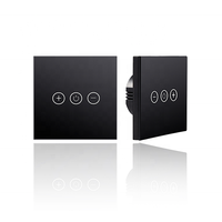 Variateur tactile Zigbee 1 canal noir Bilihondim 200W compatible Google Assistant, contrôle sans fil, panneau en verre, sans fil neutre