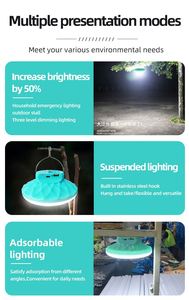 หลอดไฟ LED UFO แบบชาร์จไฟ DC พร้อมตะขอแขวนสำหรับตั้งแคมป์ ใช้กลางแจ้ง ตลาดนัดกลางคืน - Product Image 3