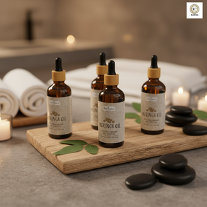 Huile de graines de Moringa Oleifera 50 ml, huile essentielle pure, anti-gonflement, éclaircissant, revitalisant pour la peau, tous types de peau, odeur fraîche, flacon en verre - Product Image 2