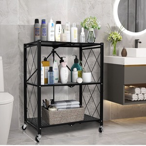 Étagère de <span class=keywords><strong>rangement</strong></span> pour la cuisine à la maison en métal en fer avec roue étagère de <span class=keywords><strong>rangement</strong></span> domestique en métal pliable de très grande capacité - Product Image 4
