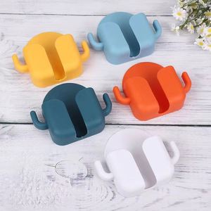 Support mural multifonctionnel sans perçage pour téléphone, design Cactus, avec fixation adhésive pour téléviseur et climatiseur, et support de charge - Product Image 4