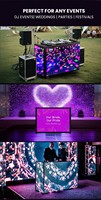Comptoir de DJ portable avec tiroir, écran LED et façade de table pour station de bar