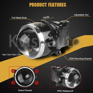 CQL KVISUAUTO 3.0 pouces, projecteur de phare antibrouillard HID bi-xénon, utilisation de lampes D2S D2H H11 pour SUBARU Ford CITROEN pour <span class=keywords><strong>DACIA</strong></span> - Product Image 4
