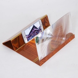 2024 livraison directe 12 pouces bureau pliant HD <span class=keywords><strong>support</strong></span> vidéo <span class=keywords><strong>support</strong></span> de téléphone <span class=keywords><strong>support</strong></span> en bois 3D loupe <span class=keywords><strong>d</strong></span>'<span class=keywords><strong>écran</strong></span> de téléphone portable - Product Image 5