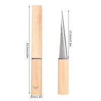 Logos personnalisés manche en bois couteau à glace en acier inoxydable coupe barman professionnel outils de barre pics ciseau couteaux de patinage sur glace