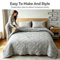Ensemble de couvre-lit ChamXue, couvre-lit bohème 3 pièces en coton pur, garnissage alternatif au duvet 120 g/m², décoration, 2 taies d'oreiller, chambre à coucher
