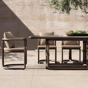 Muebles modernos de exterior para jardín, <span class=keywords><strong>sillas</strong></span> de ratán con cuerda de aluminio tejido para exteriores, comedor y jardín - Product Image 4