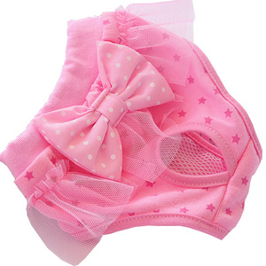 Qbellpet Accesorios para mascotas Nuevo diseño de encaje princesa <span class=keywords><strong>menstrual</strong></span> Teddy pantalones ropa interior pajarita perro pantalón - Product Image 6