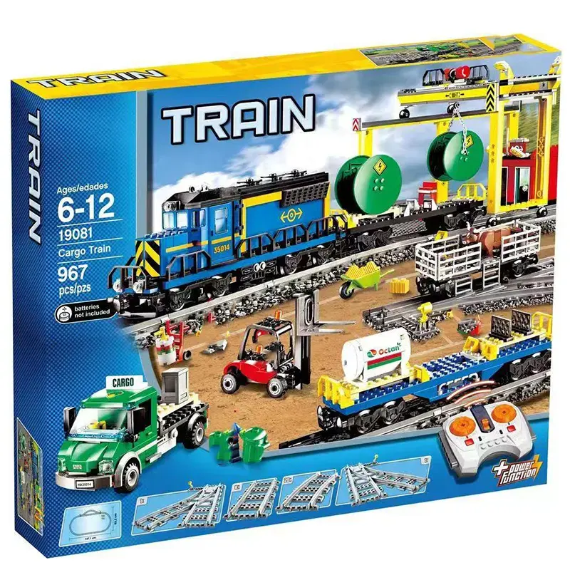 02008 900 + Stuks/Set Afstandsbediening Cargo Trein Railway Bouwstenen Bakstenen Educatief Speelgoed Kids Kerst Verjaardagscadeau 60052