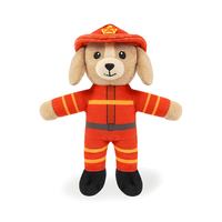 Ensemble de jeu en peluche Chien pompier, avec camion de pompiers en peluche doux, sac de rangement, hydrant, extincteur et hache, jouet d'imitation pour enfants, cadeau