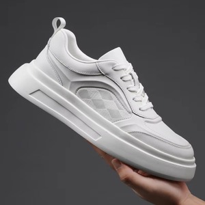Zapatillas deportivas de plataforma con diseño de cuadrícula y patchwork, parte superior de moda, suela gruesa multicapa, transpirables, con ventilación, para hombre, primavera. - Product Image 2
