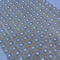 Bijoux pour femmes 9-10mm Collier de perles d'eau douce blanches presque rondes pour la vente en gros