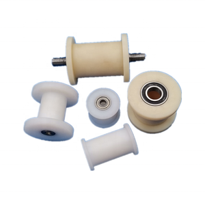 Polea de cuerda ranurada en H con soporte, rueda de polea de plástico, cable de nailon, polea de correa plana, rodillos de cable - Product Image 6