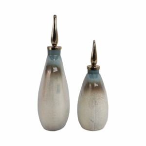 Vaso in Vetro Arrotondato con Finitura in Metallo, Decorazione Moderna per Casa, Tavolo o Ufficio, Vaso per Fiori - Product Image 3
